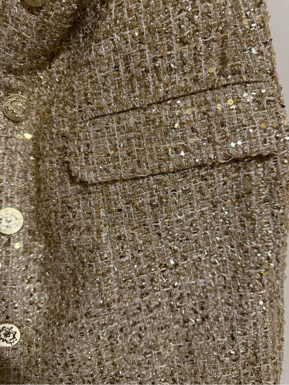 Alice + Olivia Gold Tweed Strapless Mini Dress - Picture 4 of 7